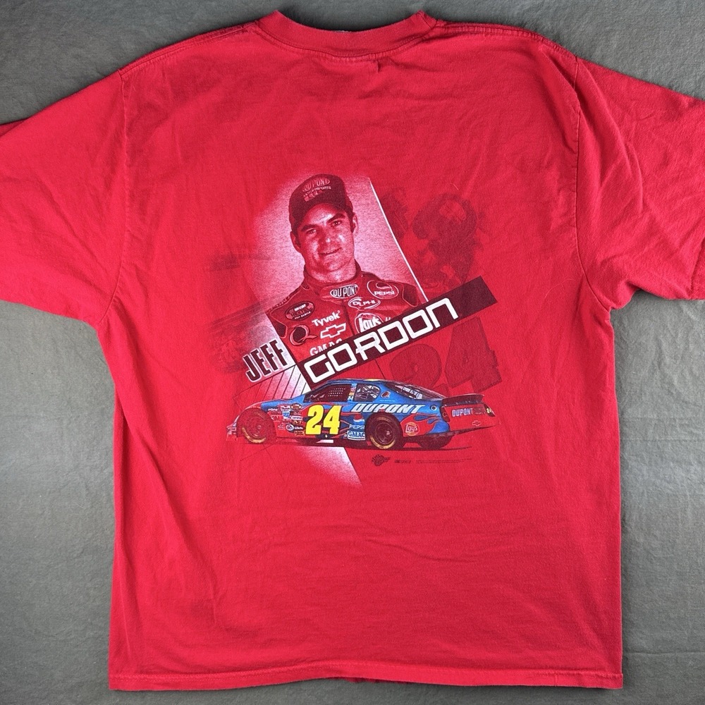 Vintage Jeff Gordon 24 Dupont NASCAR T Shirt Winners Circle XL Red